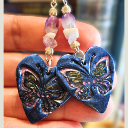 Amethyst Whisper: Butterfly Heart