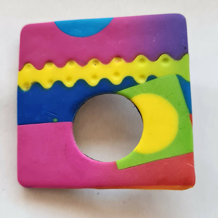 Multi Coloured Square Glasses Brooch