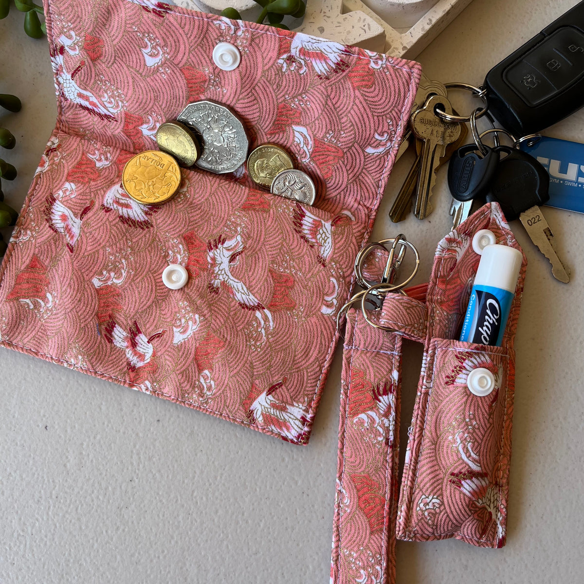 Coin purse/card wallet | key fob | lip balm holder | Handmade