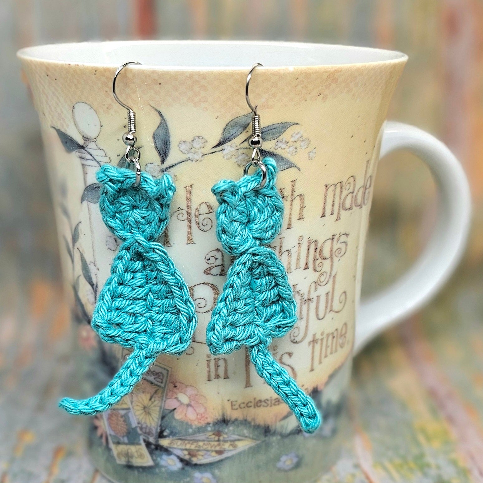 Crocheted Cat Earrings