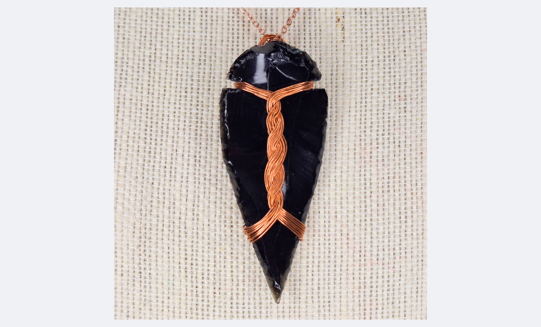 Quiet Aim – Copper-Wrapped Arrowhead Pendant