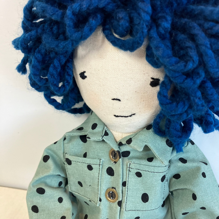 Alex| Soft doll| Handmade Cloth doll with wild hair| 53cm
