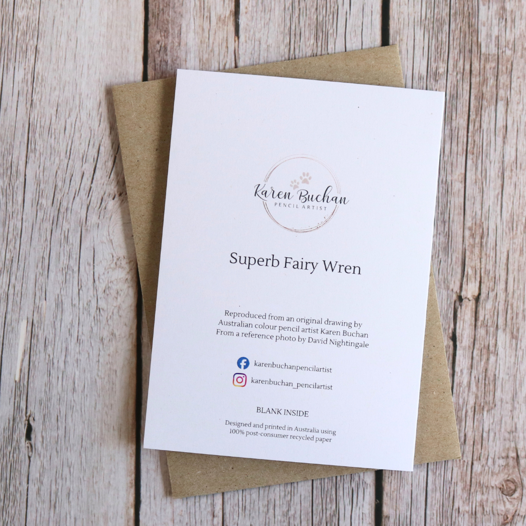 Superb Fairy Wren | Blank Greeting Card | Australian Wildlife | Recycl