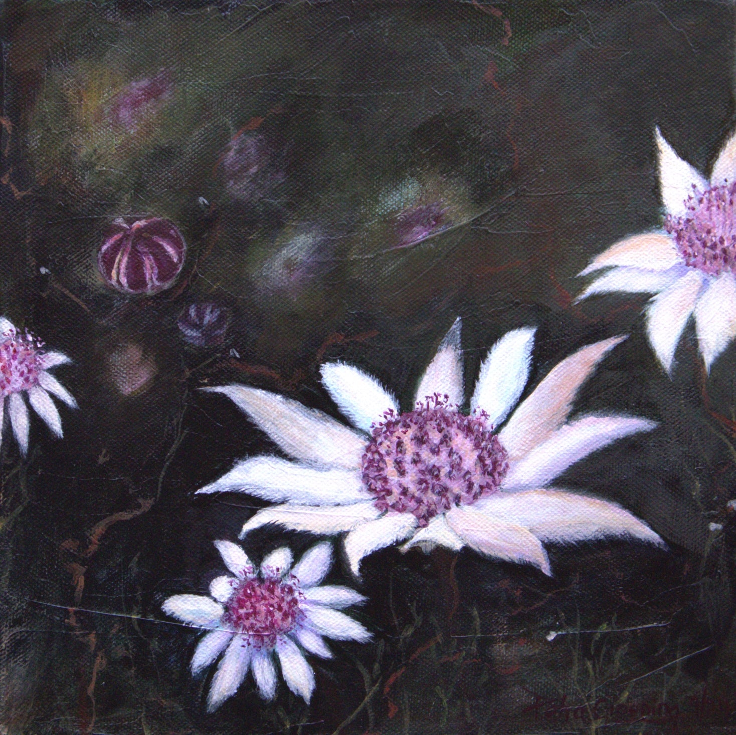 Wall Art Original Acrylic Flannel Flower Painting