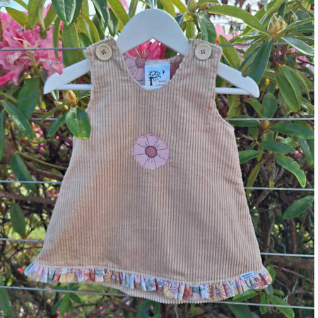 Baby Girls Beige Pinafore Dress | Size 6-9 Months