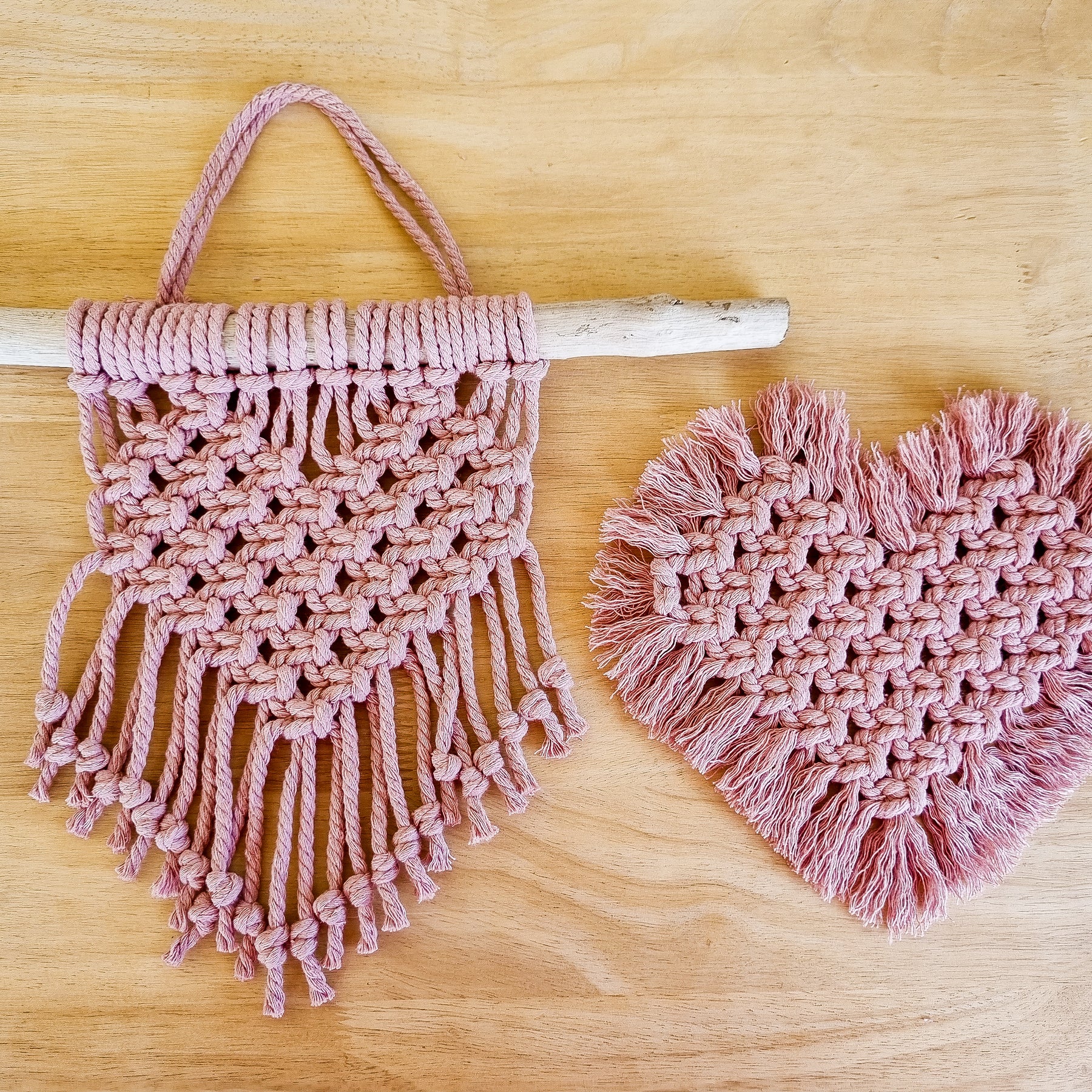 Macrame DIY Kit - Heart coaster OR hanger