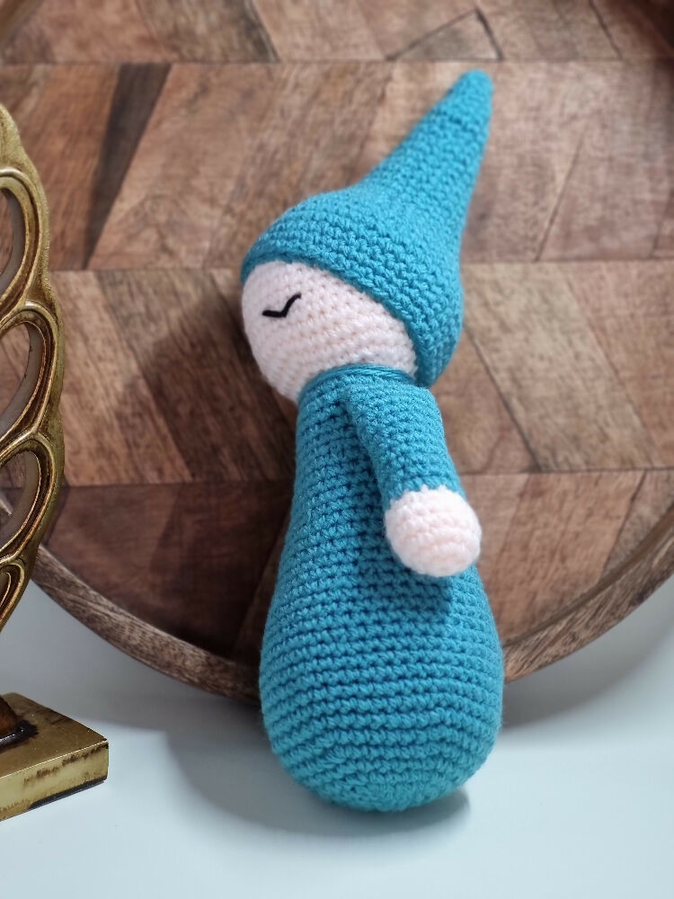 Handmade crochet sleepyhead doll plush toy