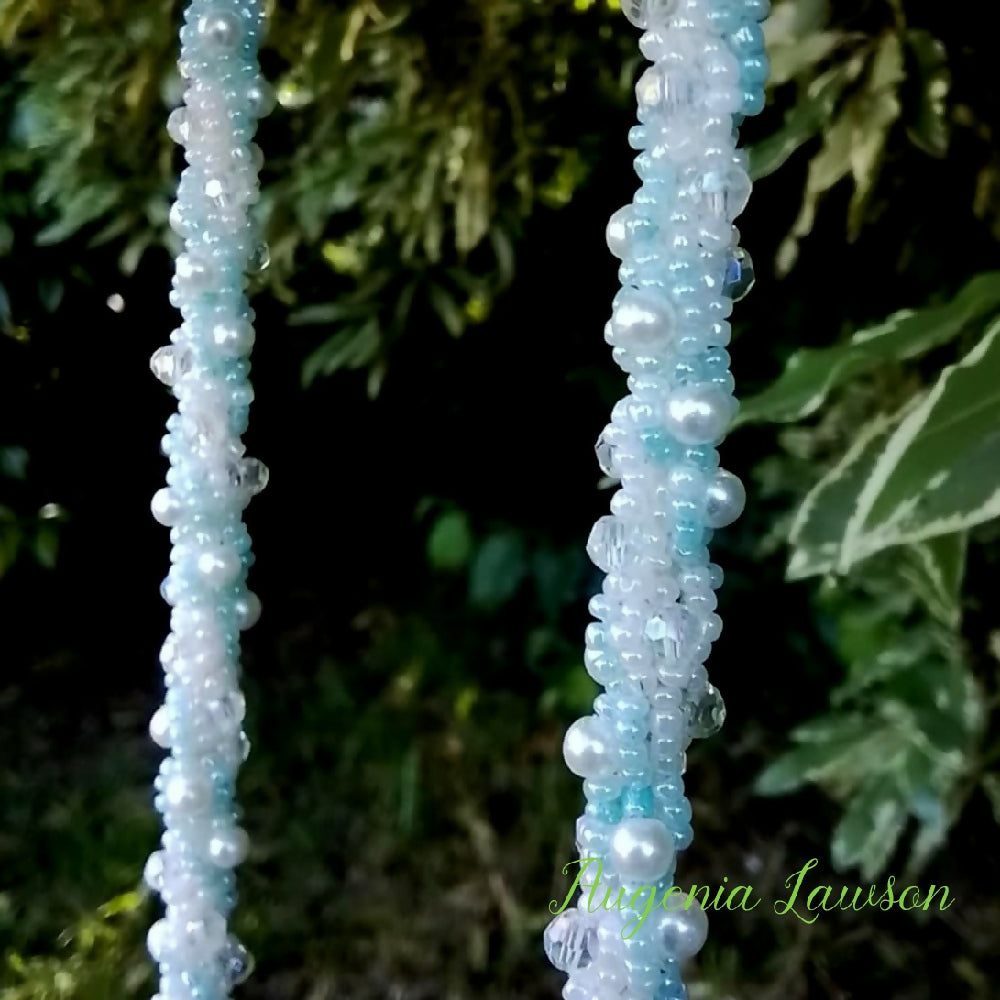 Sparkly Blue beadwoven necklace