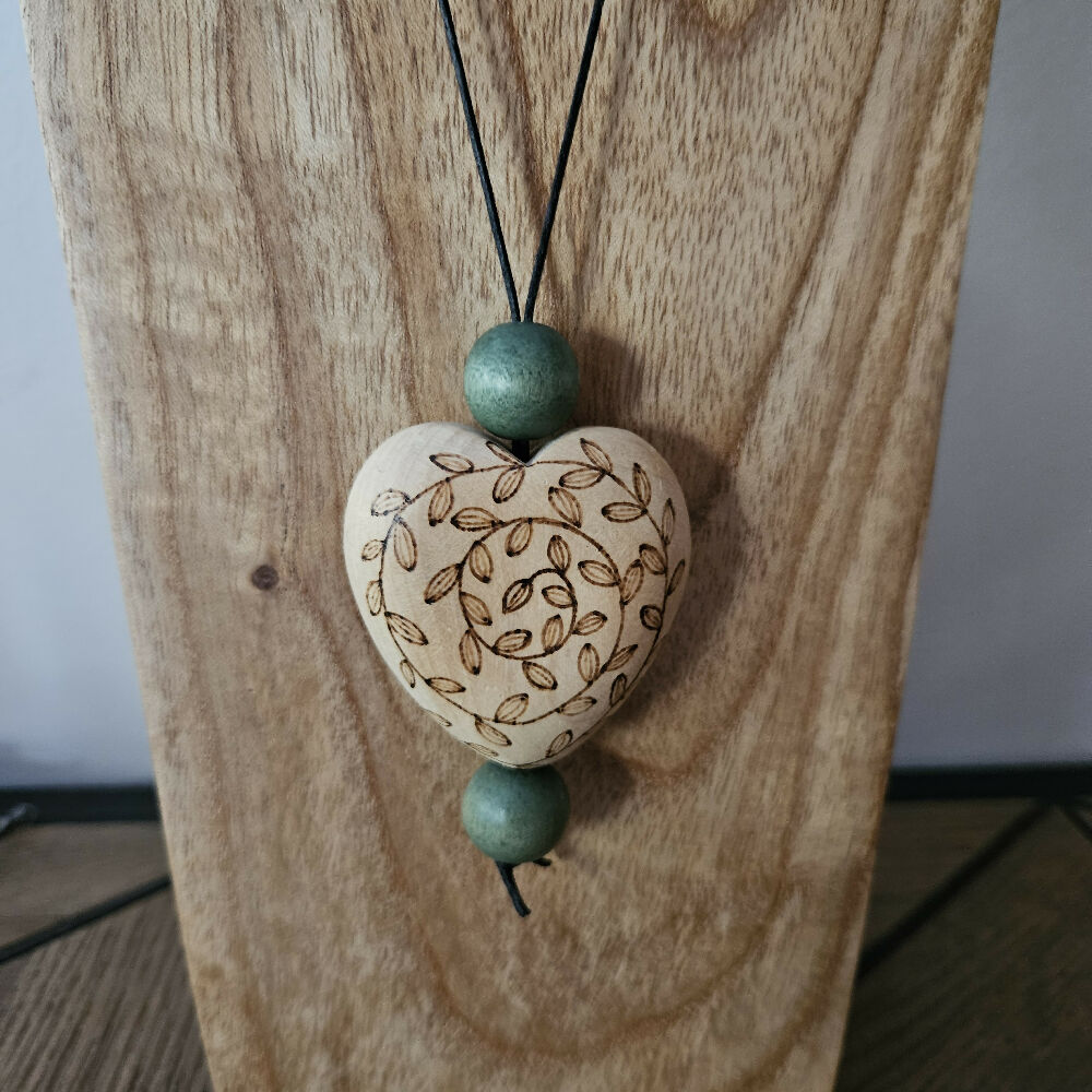 wooden beaded necklaces - the katie collective - jade heart