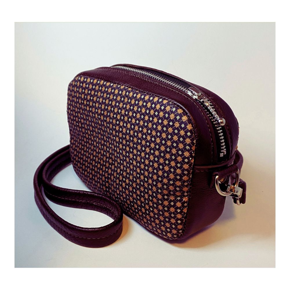 Brown & coffee checked camera bag