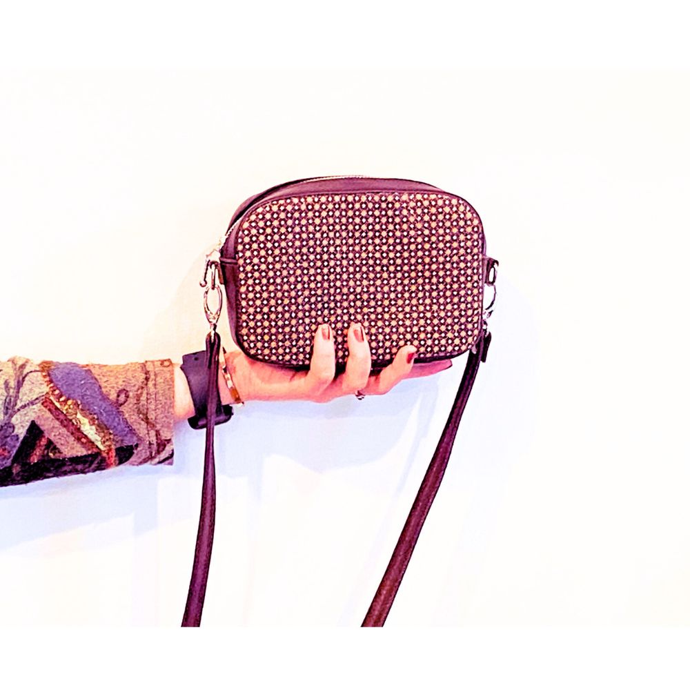Brown & coffee checked camera bag