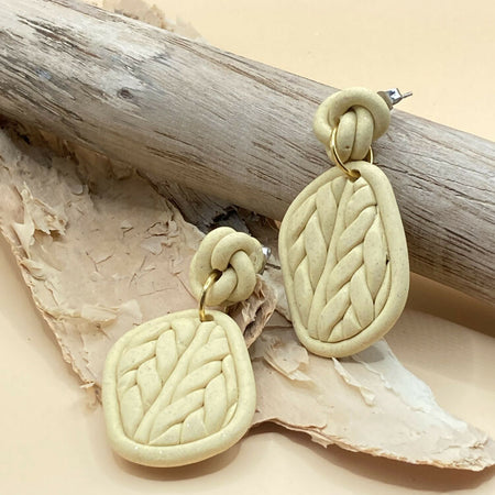 Golden sandy dangle earrings