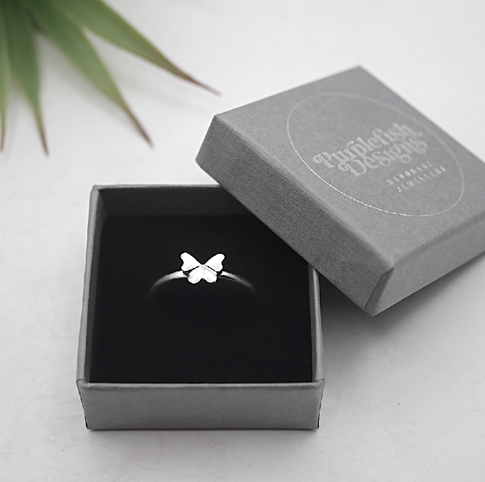 butterfly ring sterling silver gift box sml