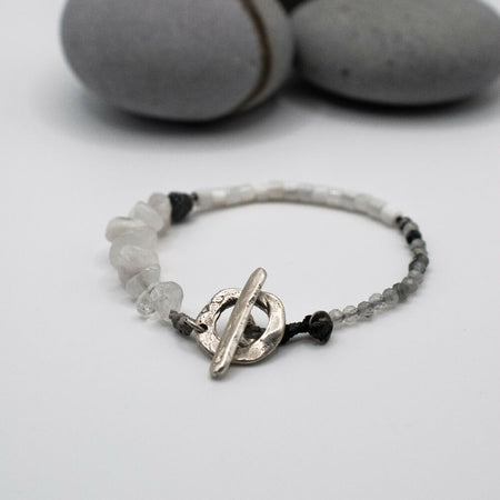 Mother of Pearl & Labradorite| sterling silver + gemstones bracelet