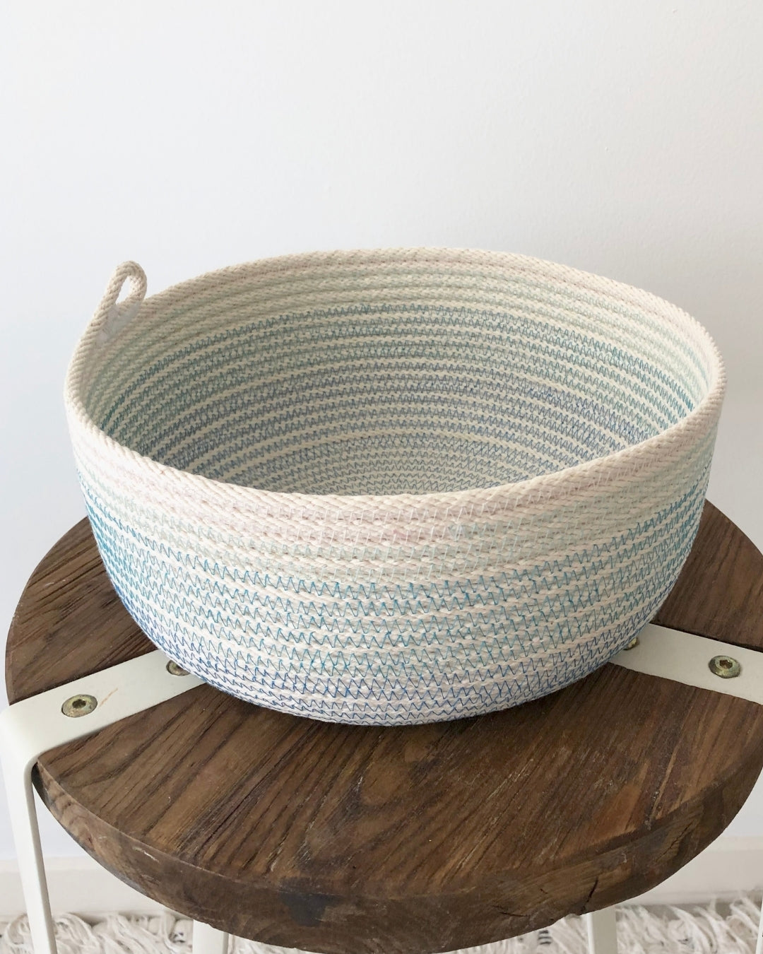 Round Cotton Storage Basket - Blue Ombre