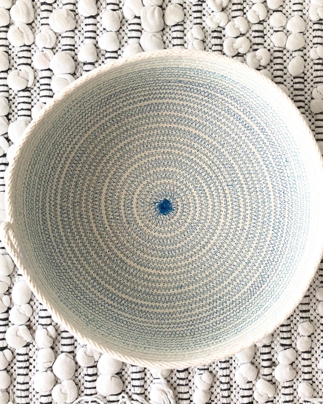 Round Cotton Storage Basket - Blue Ombre