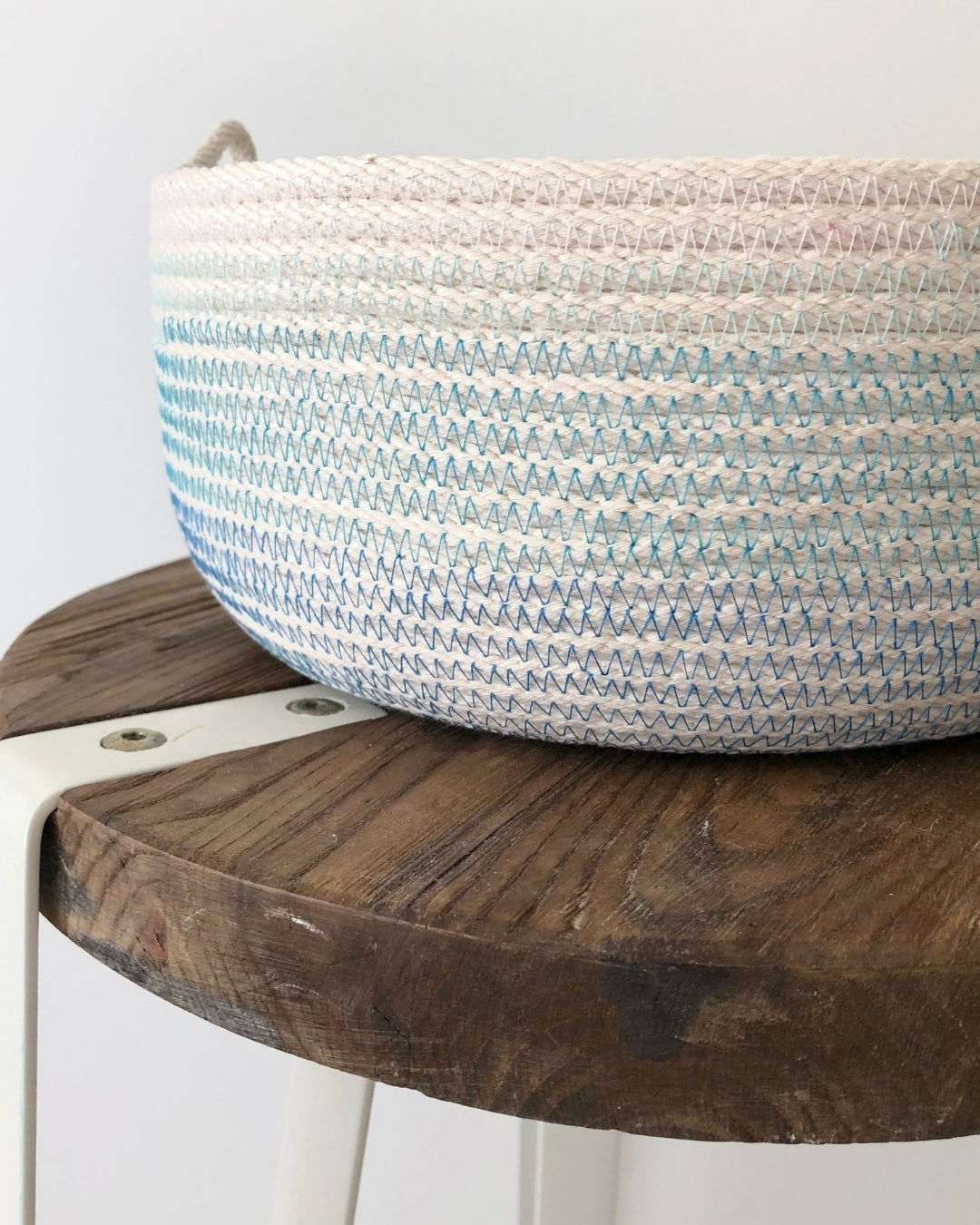 Round Cotton Storage Basket - Blue Ombre