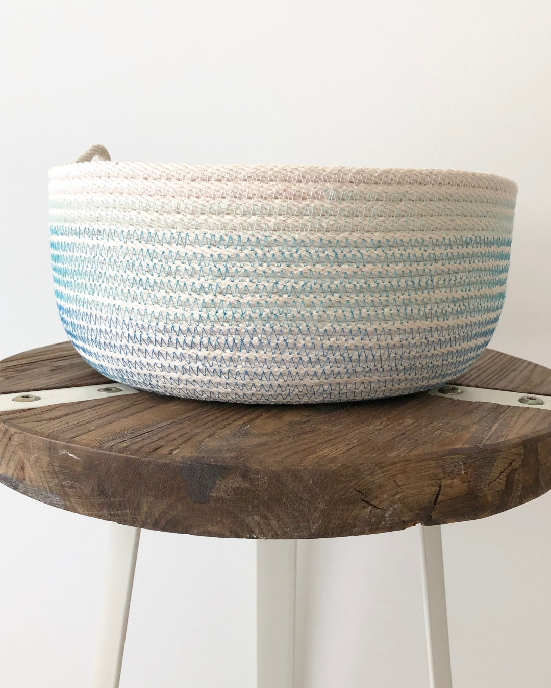 Round Cotton Storage Basket - Blue Ombre