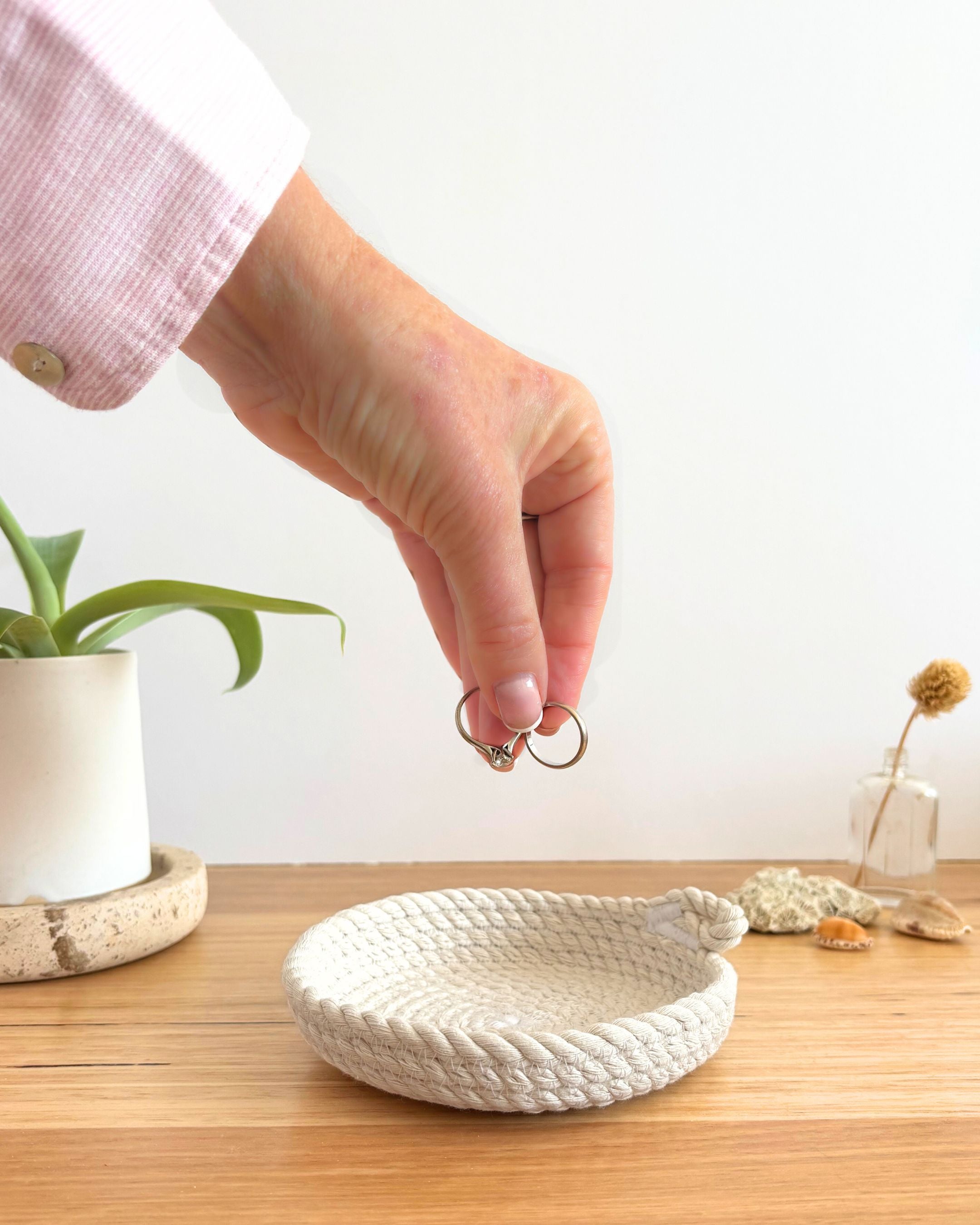 Mini Rope Basket Shallow Rope Basket - Mini