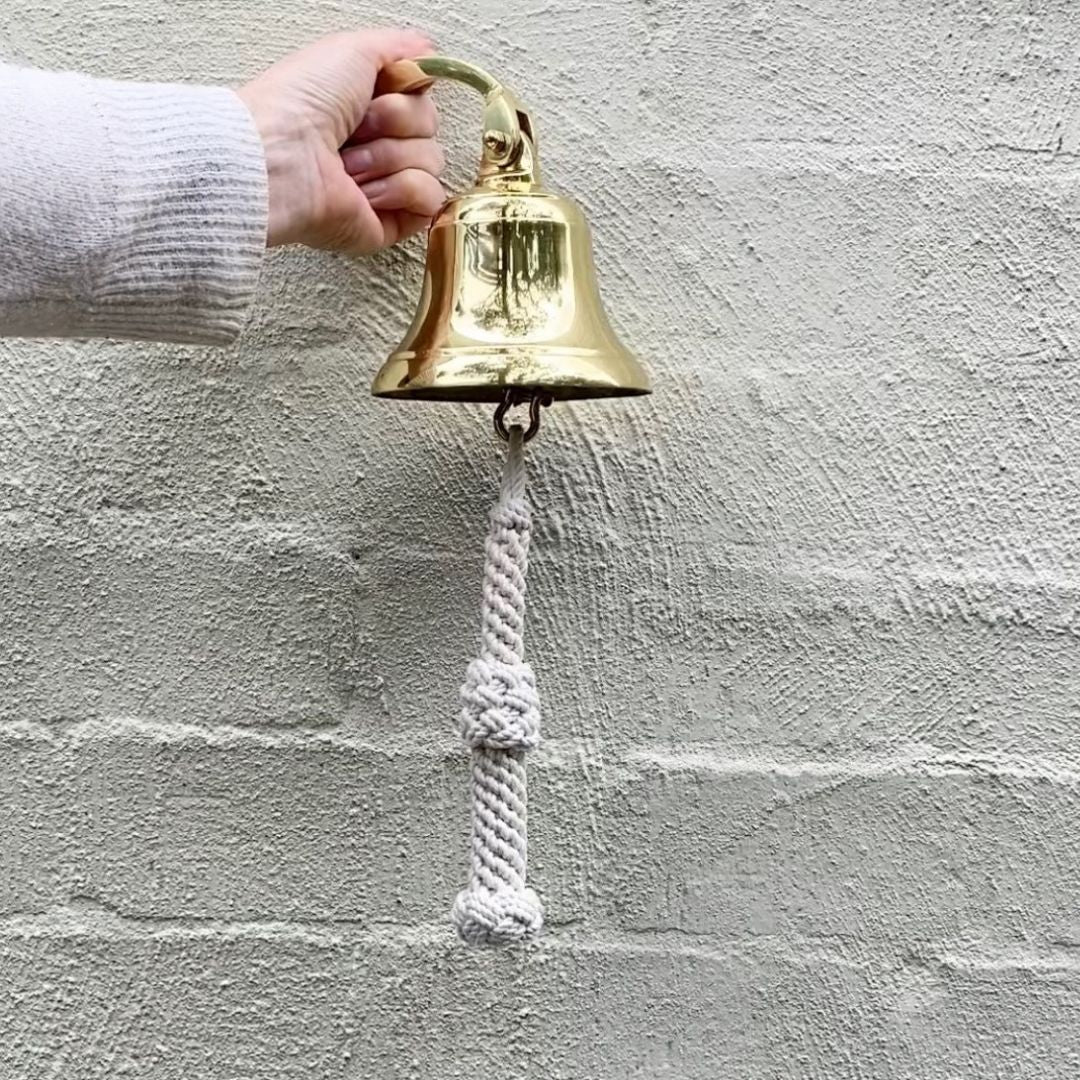 Ships Bell, Brass with Handmade Bell Rope