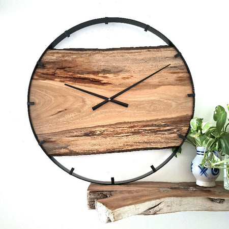 Wall Clock,59cm Diameter, Australian Made from beautiful Marri Timber,wedding gift couple , hanging art feature, Fifth Wedding Anniversary present