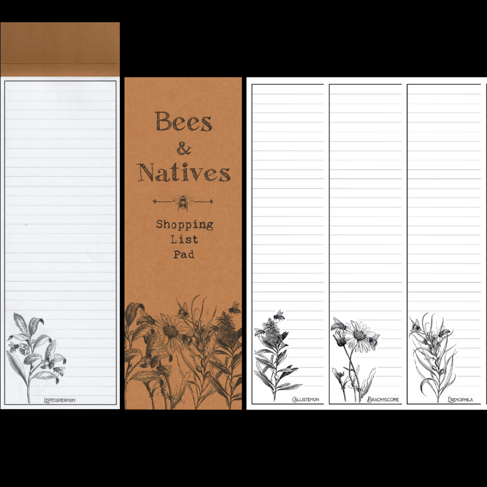 BEES & AUSTRALIAN NATIVE FLORA SHOPPING LIST PAD