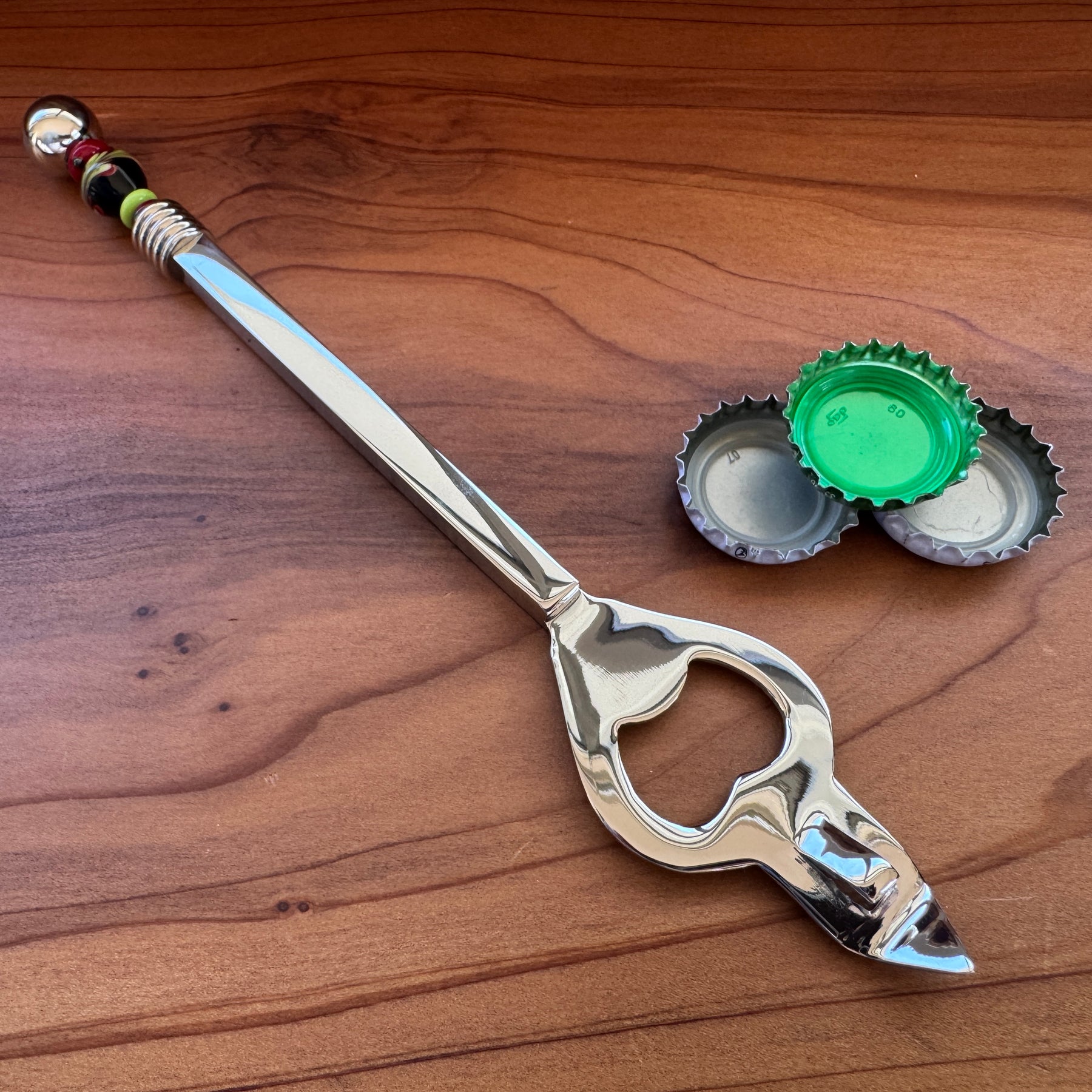 BEER BOTTLE OPENER with handmade BORRELLY BEAD #601