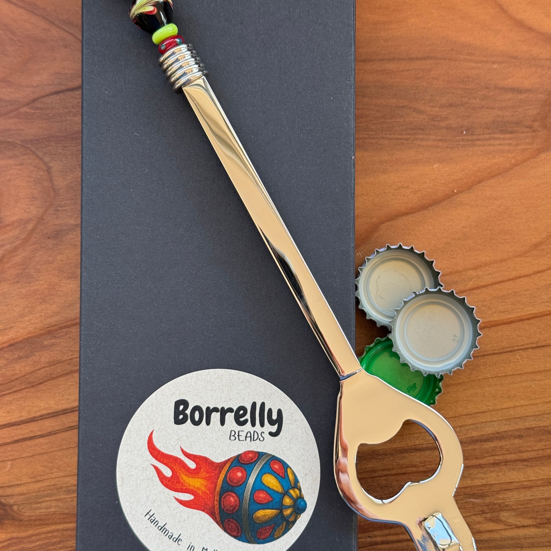 BEER BOTTLE OPENER with handmade BORRELLY BEAD #601