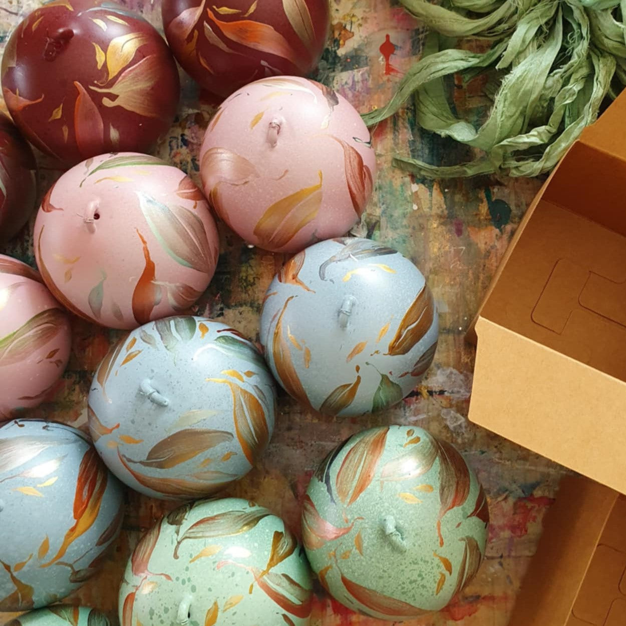 Glass Wind Chime Ornament Bell | Hand-painted Australian Gum Leaf | Bauble | Decorations