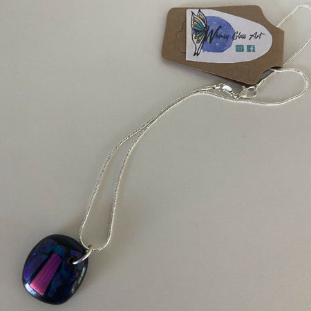 Dichroic glass pendant (purple)