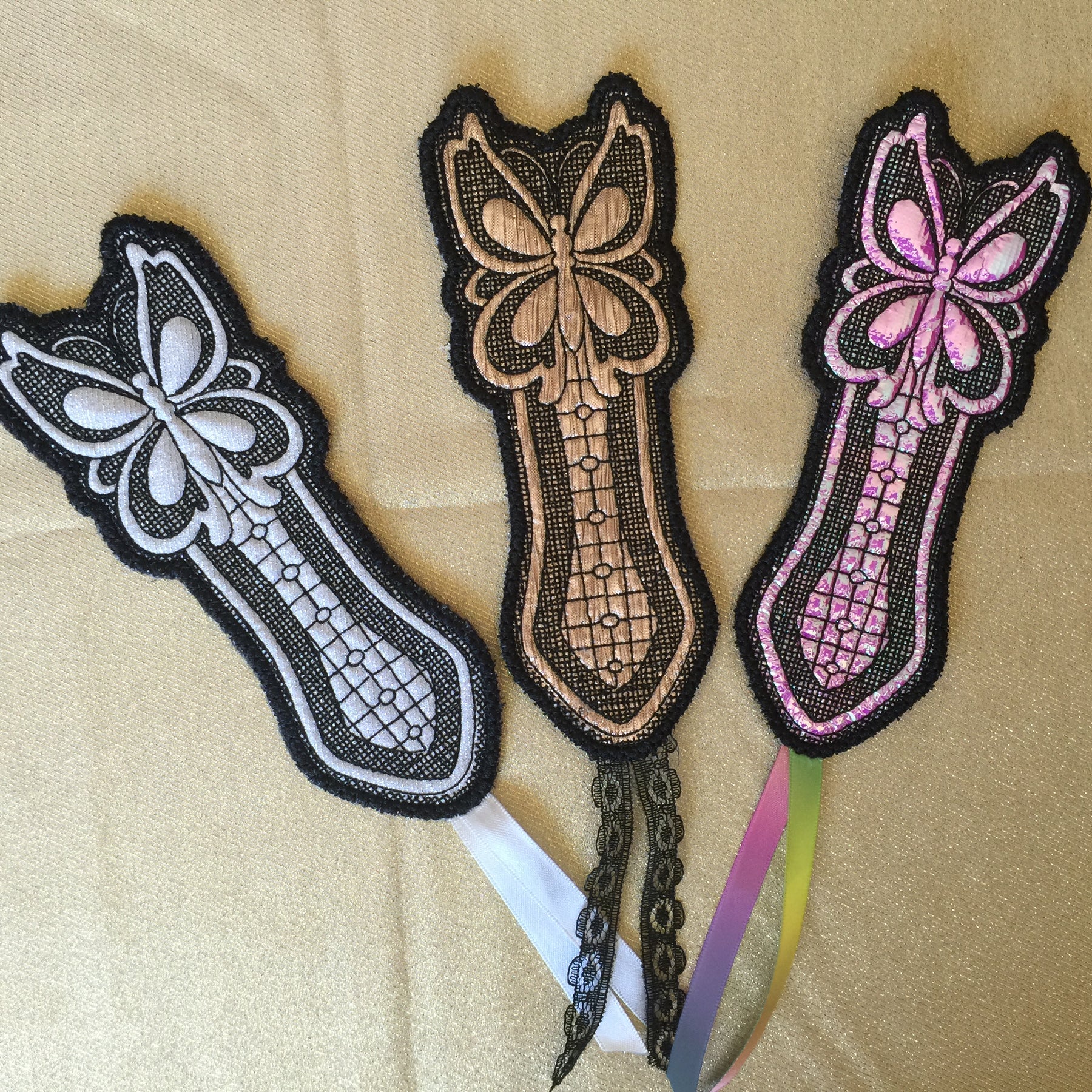 Butterfly Fabric Bookmark - Design 3