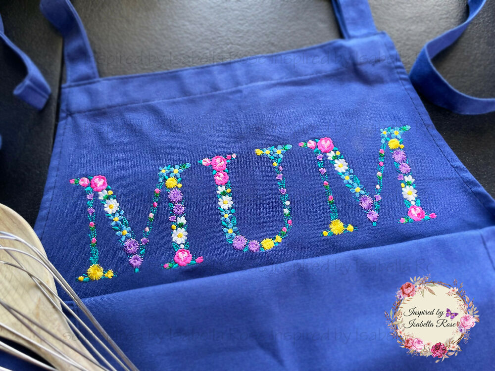 Embroidered Apron, Mothers/Fathers Day Gift, Made to order