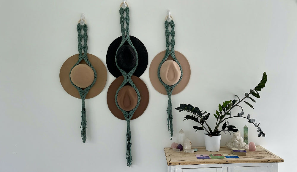 Macrame Hat Hanger Set of 3