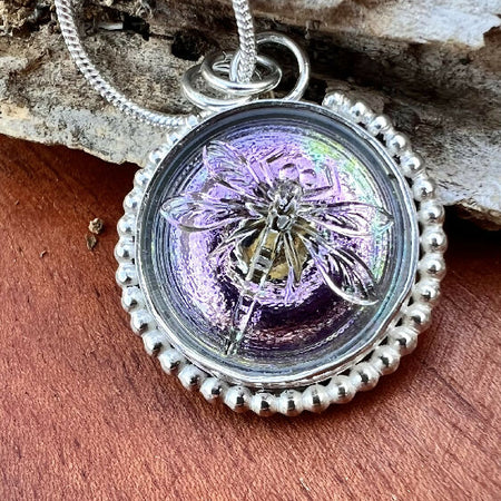 Dragonfly button pendant.