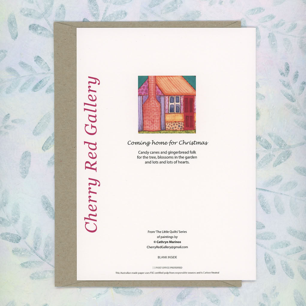 Cosy Patchwork House Mini Quilt Greeting Card (lg-chxq)