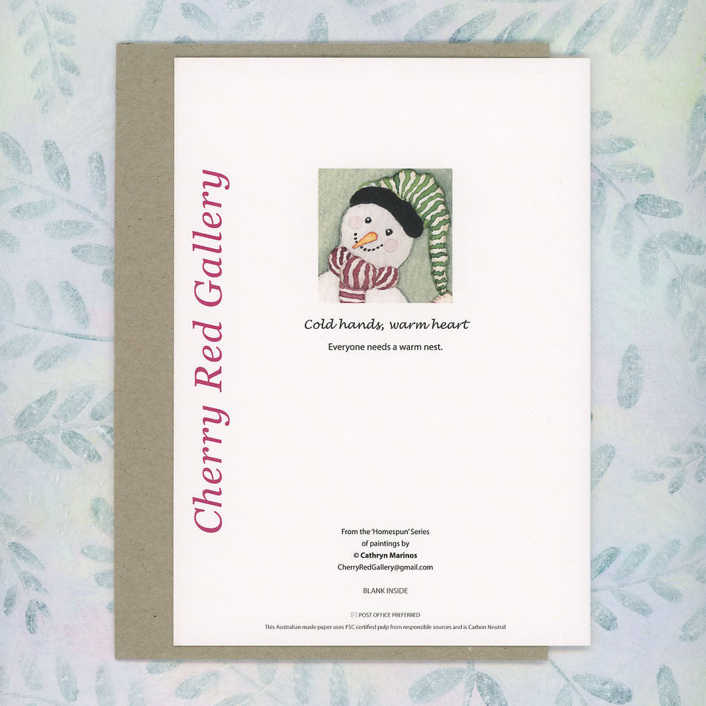 Happy Snowman Eco-greeting Card for Family and Friends (lg-cold)