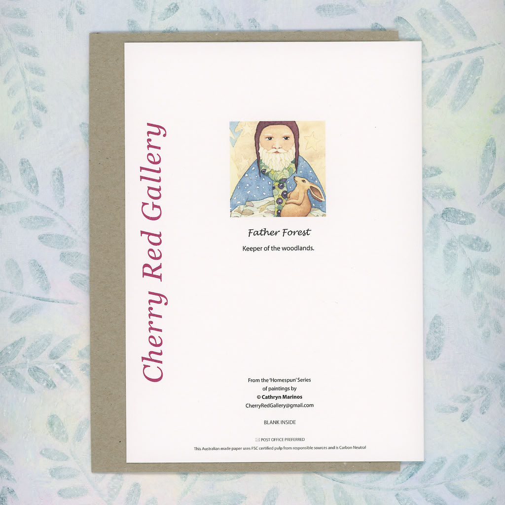 Eco-Card with Woodland Guardian, Bear, Deer and Hare (lg-ffor)