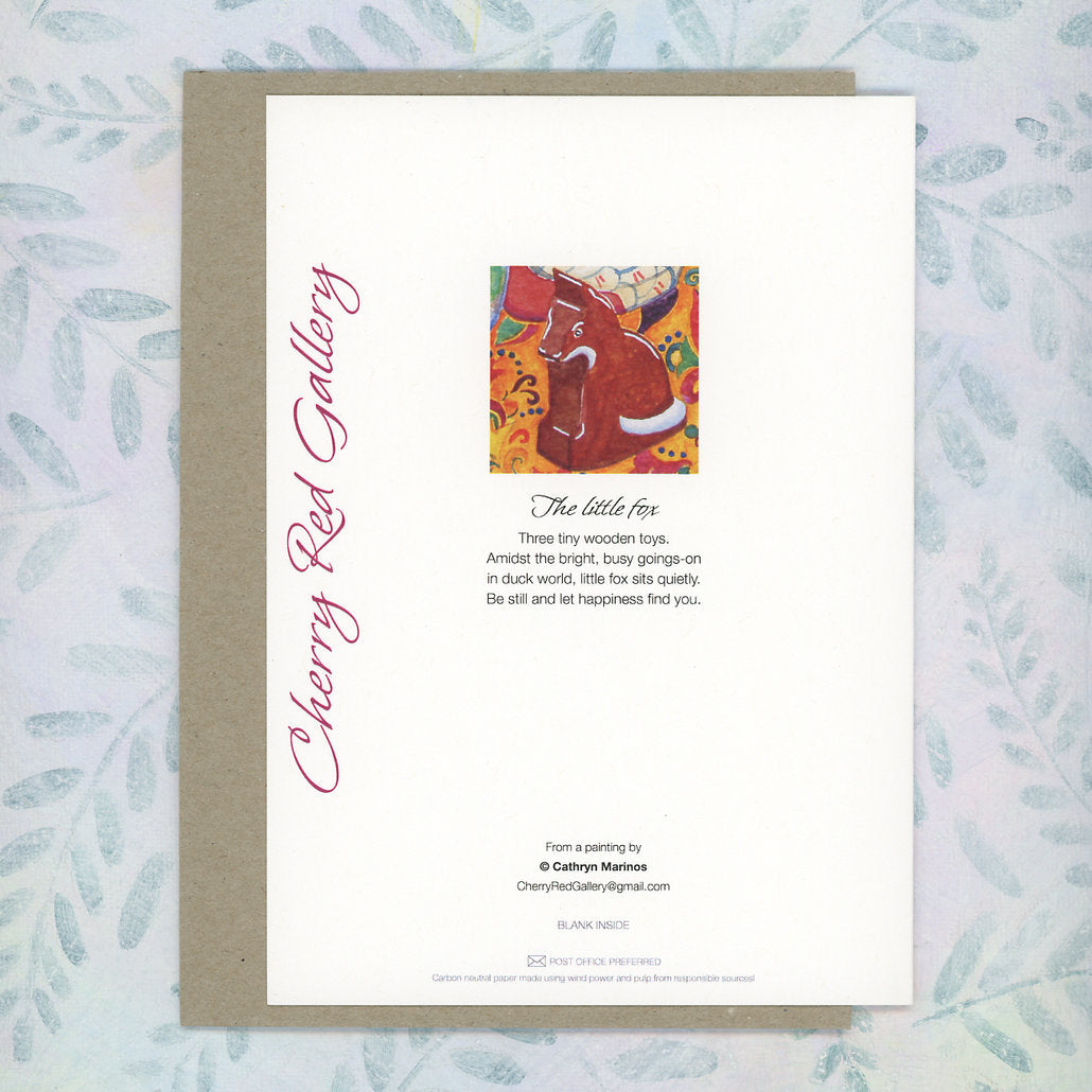 Whimsical Greeting Card from Hand Painted Art (lg-lfox)