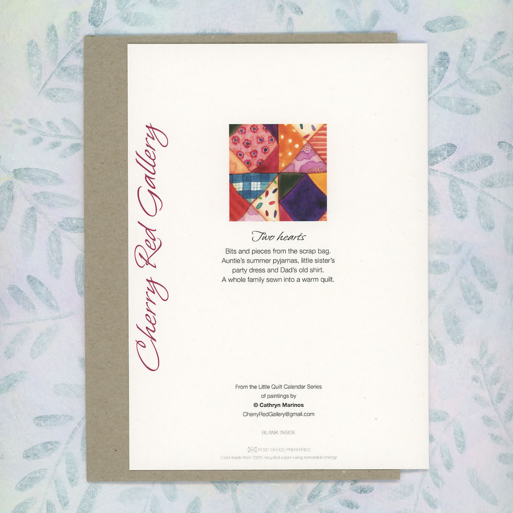 A Colourful Patchwork Quilt Card on Premium Eco-paper (lg-twoh)