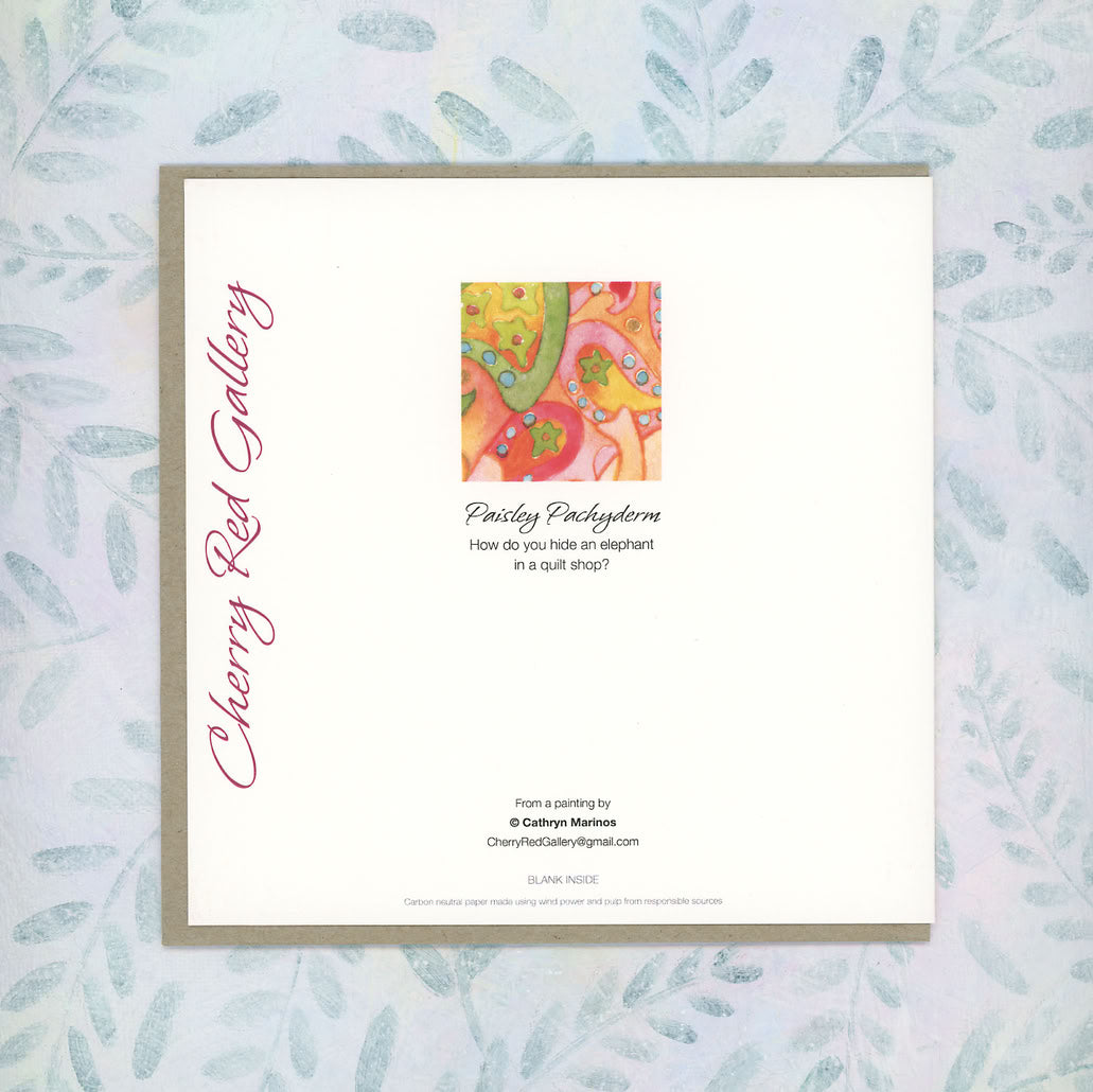 Baby Elephant Eco-greeting Card from Original Art (sq-pacy)