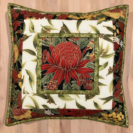 handmade Australian native quilted - waratah