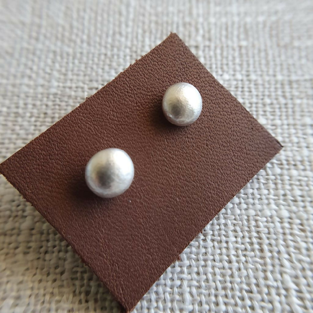 Recycled sterling silver studs 'silver pearls'