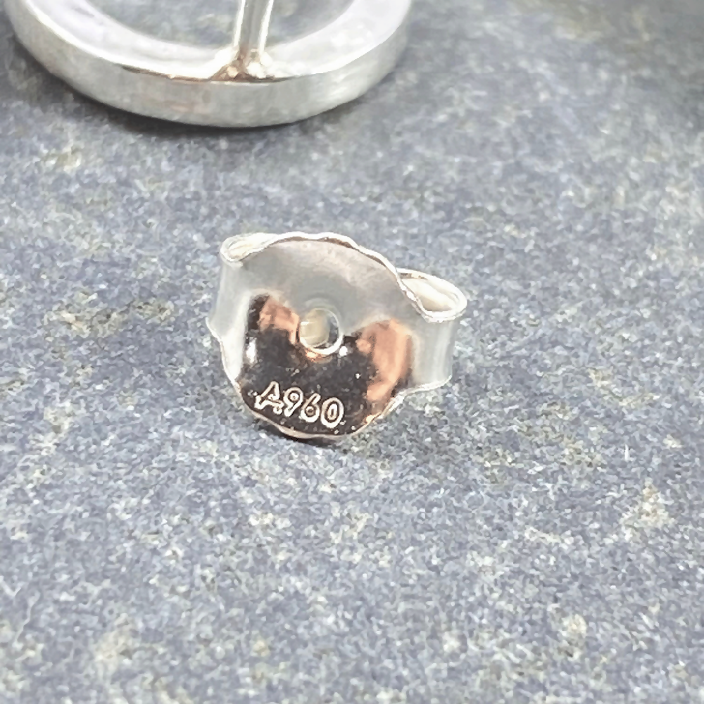 Argentium silver textured circle stud earrings 6