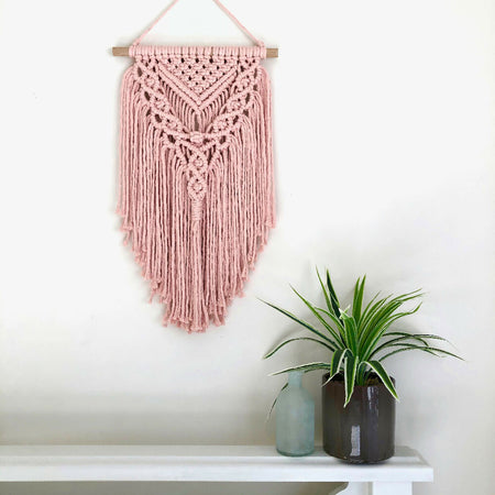 Macrame wall hanging pink