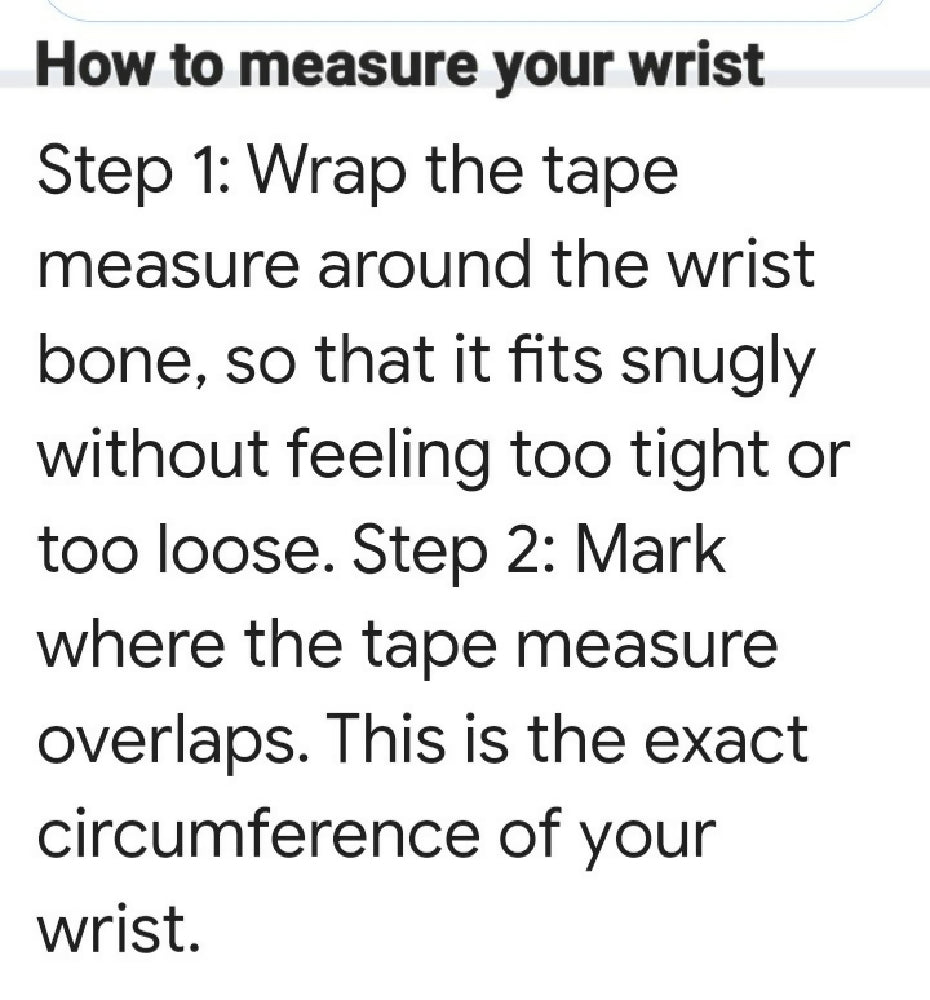 Bangle measure wrist