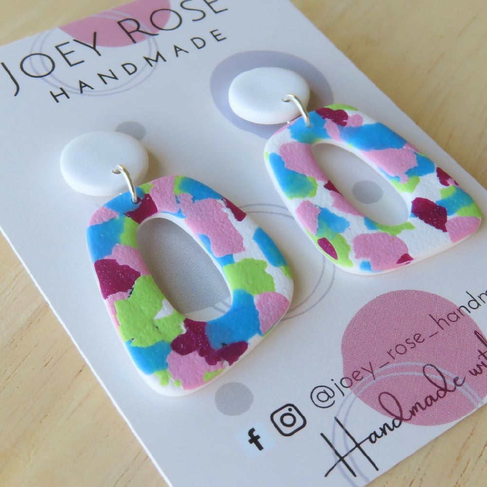 JULIET ~ Confetti Print ~ Polymer Clay Earrings
