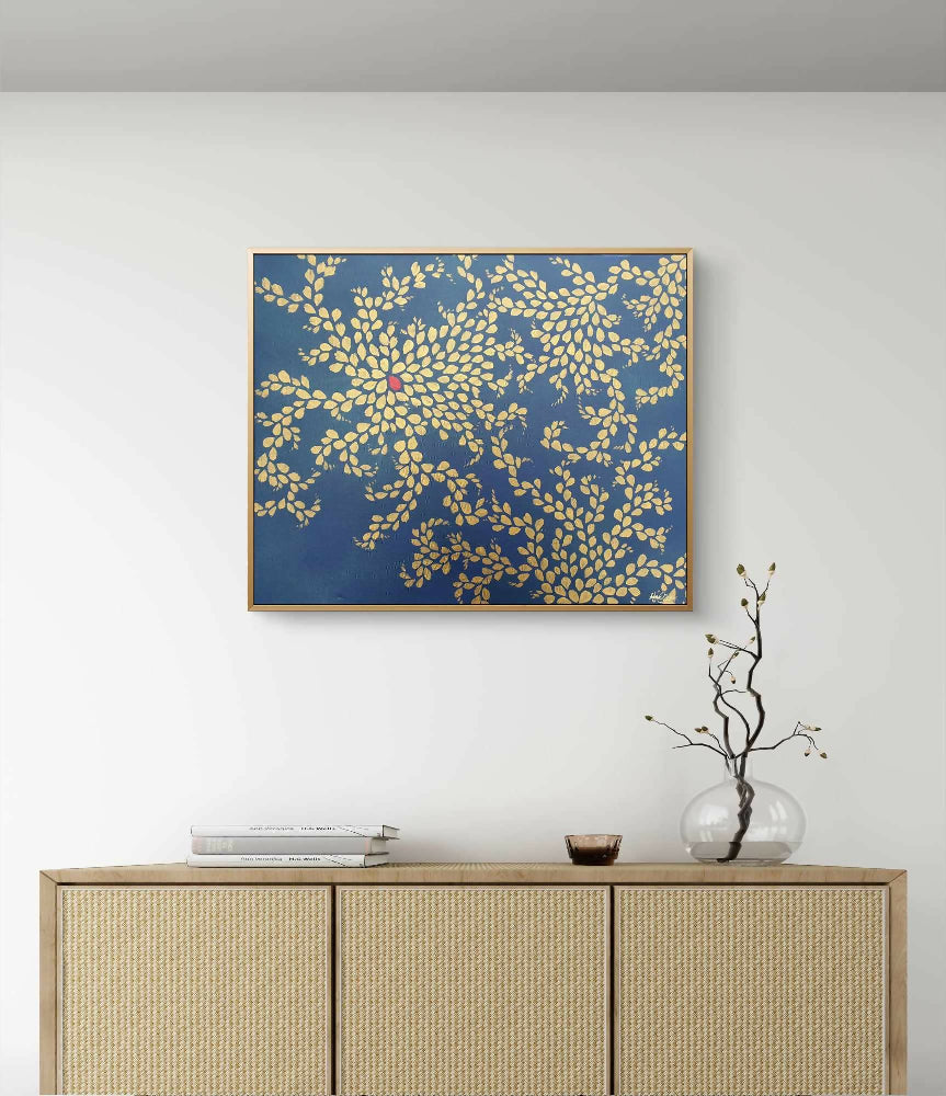 New Mercies - Gold on Blue II | Original acrylic art on canvas |