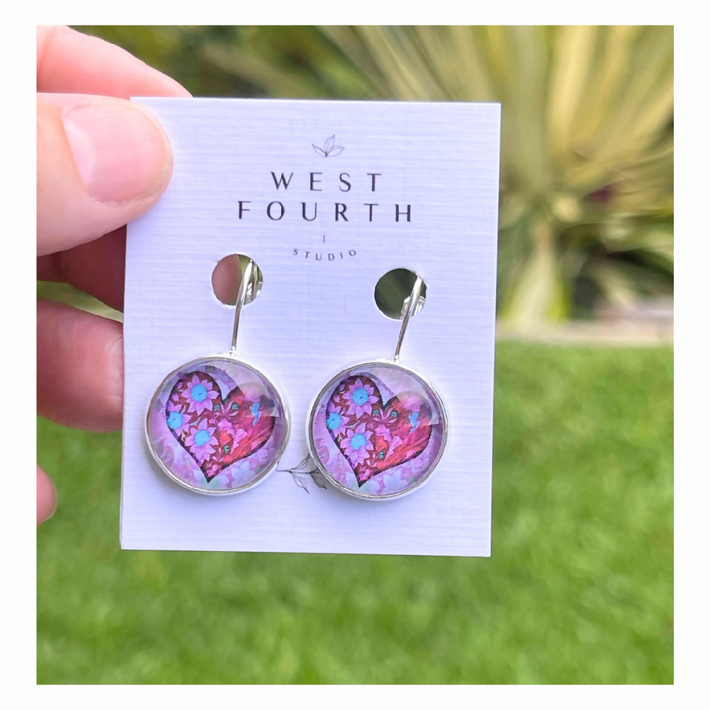 Pink Heart Earrings • Perfect Gift for Mum