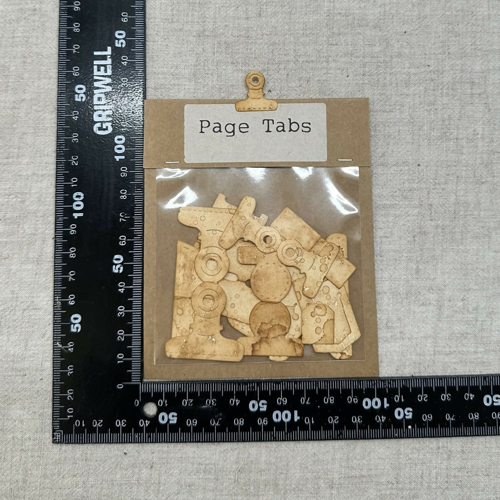 12 Aged Assorted Page Tabs for Junk Journals & Papercrafts