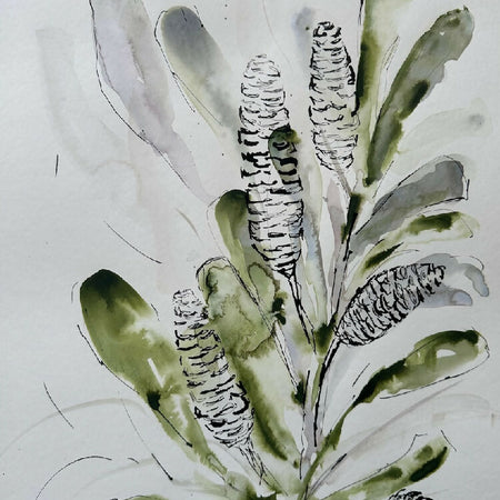 Banksia Inspired Abstract Artwork 'Banksia Whispers 11'